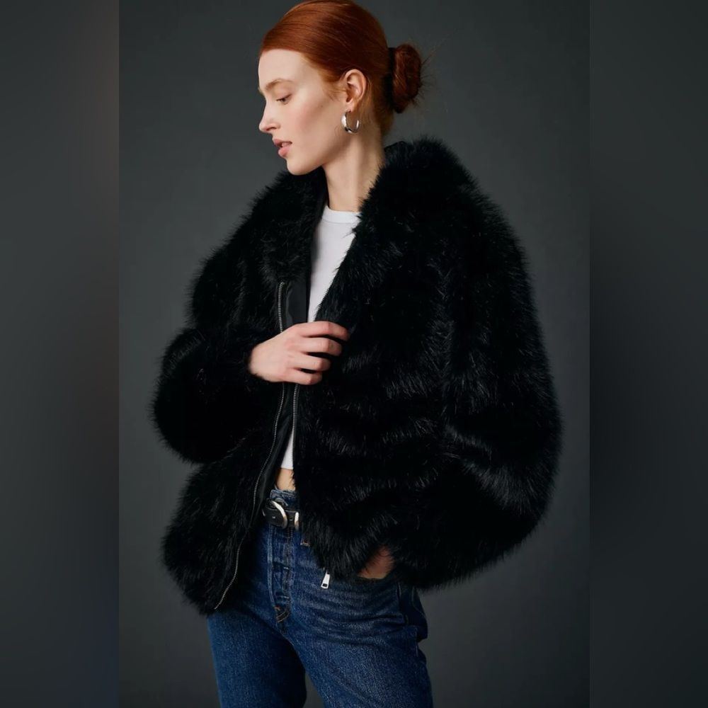 Vintage Black Fur Jacket - Picture 7 of 7